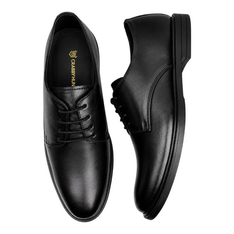 Black Oxford Leather Formal Shoes for Men | Classic Lace-Up Dress Shoes