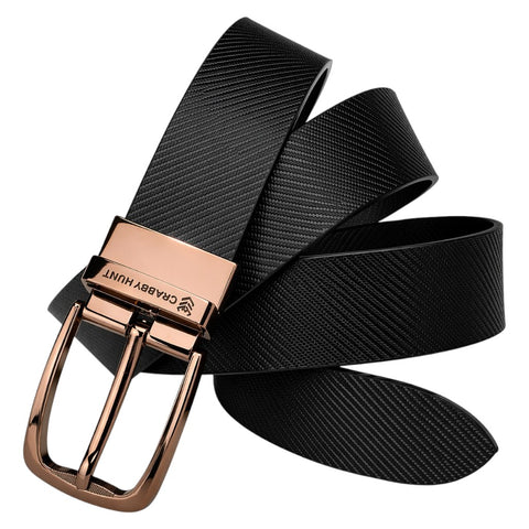 Men’s Reversible Genuine Leather Belt (Choco Brown & Black) with Drill Round Buckle