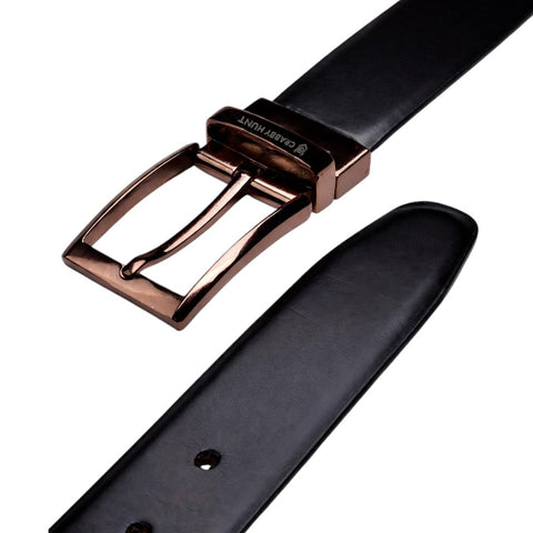 Men’s Reversible Genuine Leather Belt (Choco Brown & Black) with Metro Square Buckle