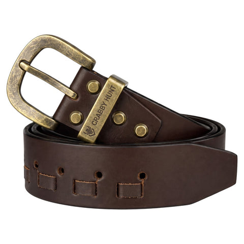 Crabby Hunt Men’s Braided Nubuck Leather Belt with Square Gun metal Buckle — Stylish Casual & Smart Wear