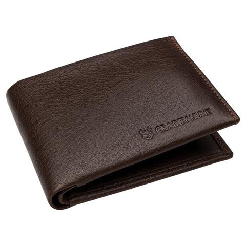 Crabby Hunt Apollo Genuine Leather Belt & Wallet Combo Set for Men – Beige Stripe Antique Buckle Belt & Dark Brown Wallet (Without Coin Pocket)