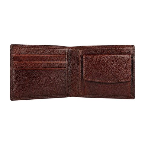 Crabby Hunt Reddish Brown Leather Wallet – Classic Bifold