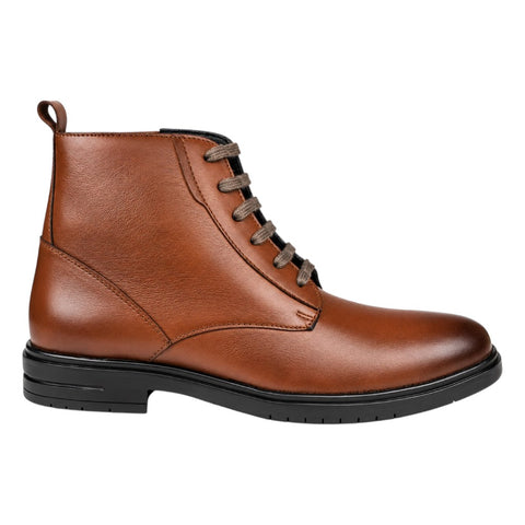 Crabby Hunt Men’s Brown Ankle Boots – Lace-Up Formal Casual Boots with Black Sole