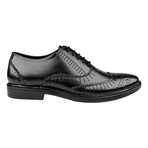 Men’s Genuine Leather Black Wingtip Brogue Oxford Shoes