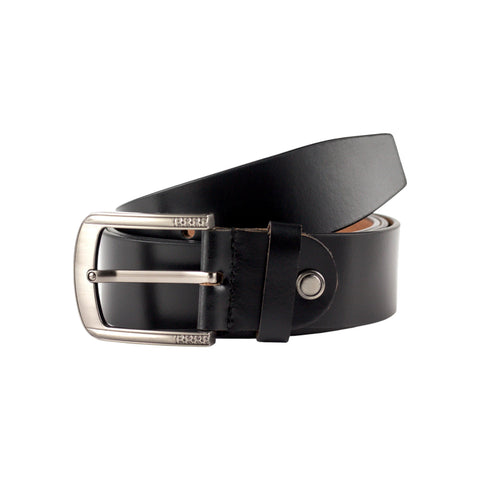 Crabby Hunt Black Genuine Leather Belt for Men – 1.5 Inch with Silver Buckle | Ideal gift option for men