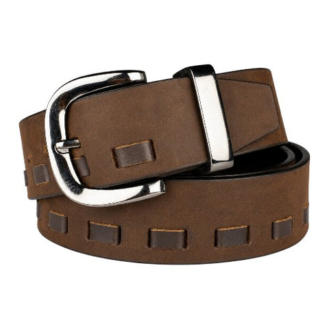 CRABBY HUNT Genuine Leather Belt for Men | Premium Brown Casual Belt with Metal Pin Buckle