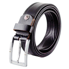 Men’s Textured Leather Belt Combo – Black & Brown with Premium Metal Buckles
