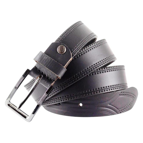 Crabby Hunt Classic Black Genuine Leather Belt for Men – Sleek, Durable & Premium