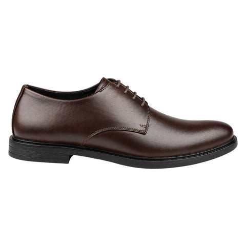 Crabby Hunt Men’s Brown Derby Formal Shoes – Classic Lace-Up Dress Shoes with Black Sole