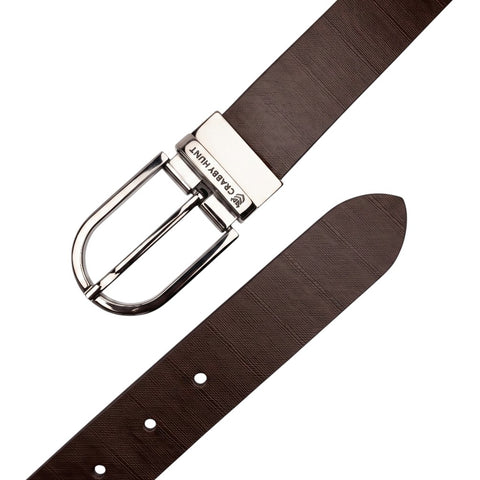 Crabby Hunt Italian Leather Reversible Belt for Men | Premium Black & Brown 2-in-1 Genuine Leather Formal Belt