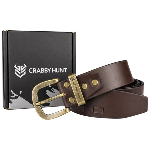 Crabby Hunt Men’s Braided Nubuck Leather Belt with Square Gun metal Buckle — Stylish Casual & Smart Wear