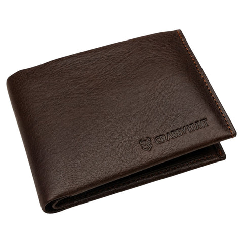 Crabby Hunt Apollo Genuine Leather Belt & Wallet Combo Set for Men – Beige Stripe Antique Buckle Belt & Dark Brown Wallet (Without Coin Pocket)