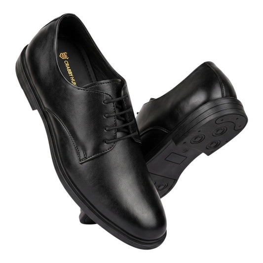 Black Oxford Leather Formal Shoes for Men | Classic Lace-Up Dress Shoes