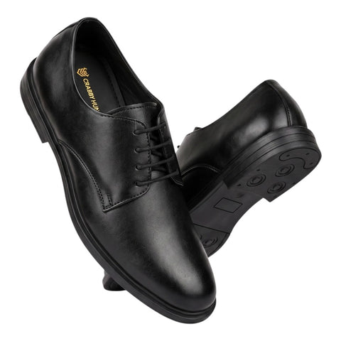 Black Oxford Leather Formal Shoes for Men | Classic Lace-Up Dress Shoes