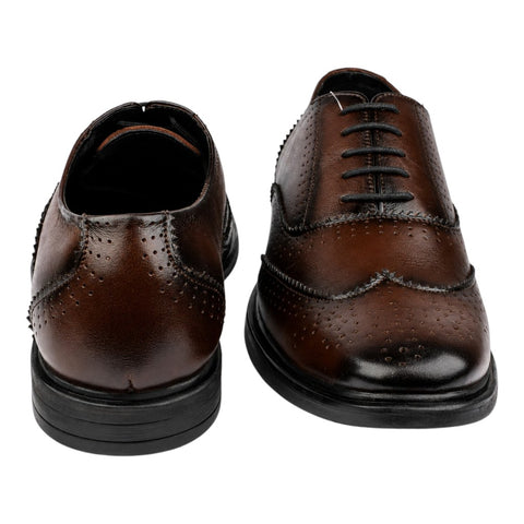 Brown Leather Brogue Oxford Shoes for Men | Crabby Hunt