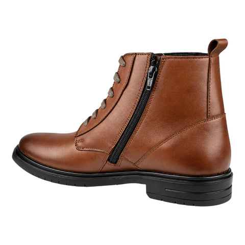 Crabby Hunt Men’s Brown Ankle Boots – Lace-Up Formal Casual Boots with Black Sole