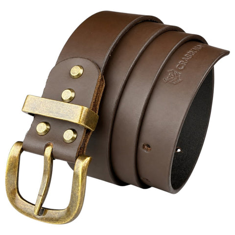 Crabby Hunt Brown Genuine Leather Belt – Premium & Elegant Men's Leather Belt