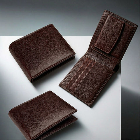 Crabby Hunt Reddish Brown Leather Wallet – Classic Bifold