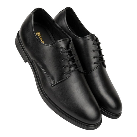 Black Oxford Leather Formal Shoes for Men | Classic Lace-Up Dress Shoes