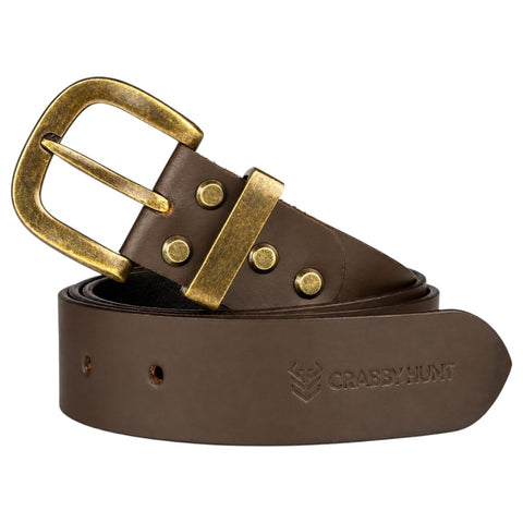 Crabby Hunt Brown Genuine Leather Belt – Premium & Elegant Men's Leather Belt