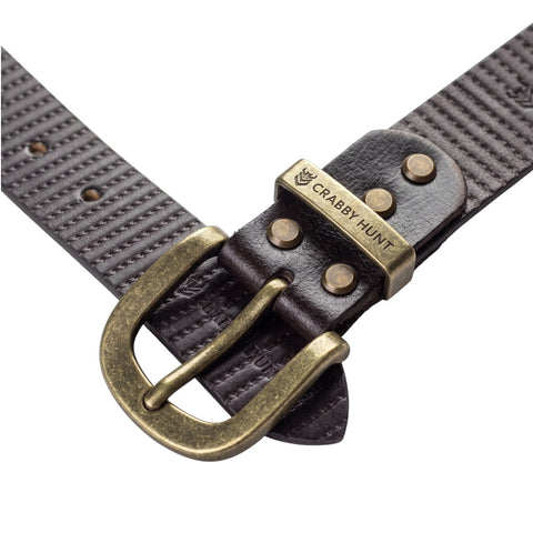 Crabby Hunt Textured Black Leather Belt for Men – Stylish Pattern, Genuine Craftsmanship, Rugged & Elegant