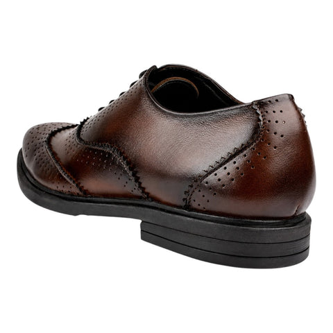 Brown Leather Brogue Oxford Shoes for Men | Crabby Hunt
