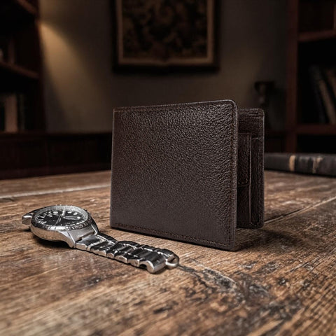 Crabby Hunt Dark Brown Leather Wallet – Classic Bifold