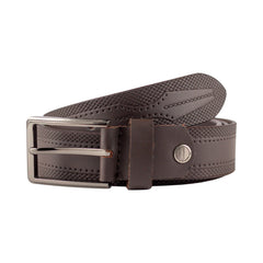 Crabby Hunt Classic Snake Pattern Leather Belt for Men – Genuine Leather | Sleek Finish | Silver Buckle | 1.5" Width – Formal | Smart-Casual Wear