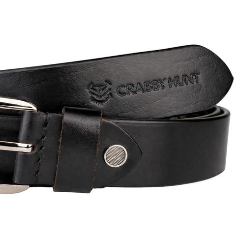 Men’s Genuine Leather Belt | Classic Black Formal & Casual Belt | Durable Metal Buckle