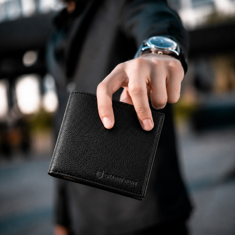 Premium Men's Leather Wallet & Belt Gift Set – Classic Black with Luxury Buckle