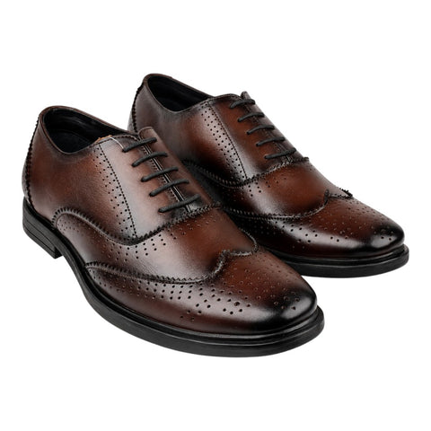 Brown Leather Brogue Oxford Shoes for Men | Crabby Hunt