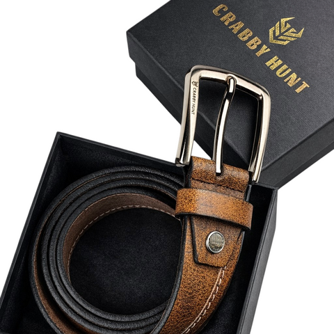 Genuine Tan Leather Belt with Stitches – Crabby Hunt