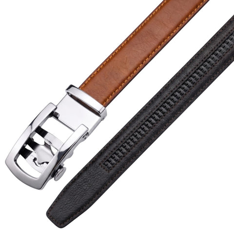 Tan Tiger Genuine Leather Auto Lock Belt | Silver Buckle | Crabby Hunt