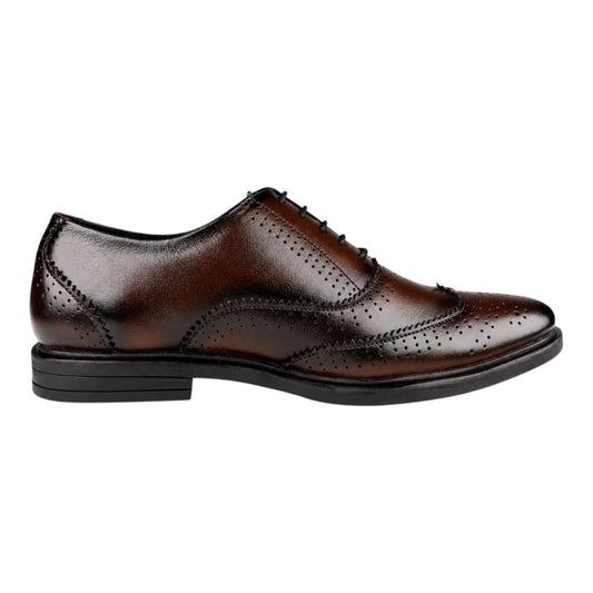 Brown Leather Brogue Oxford Shoes for Men | Crabby Hunt