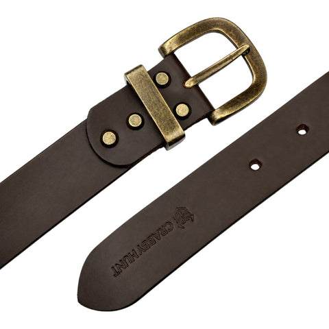 Crabby Hunt Brown Genuine Leather Belt – Premium & Elegant Men's Leather Belt