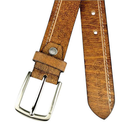 Genuine Tan Leather Belt with Stitches – Crabby Hunt