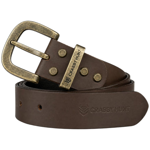 Crabby Hunt Brown Genuine Leather Belt – Premium & Elegant Men's Leather Belt