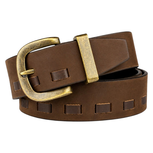 Crabby Hunt Men’s Braided Nubuck Leather Belt with Square Gun metal Buckle — Stylish Casual & Smart Wear