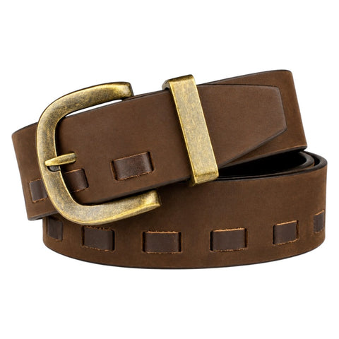 Crabby Hunt Men’s Braided Nubuck Leather Belt with Square Gun metal Buckle — Stylish Casual & Smart Wear