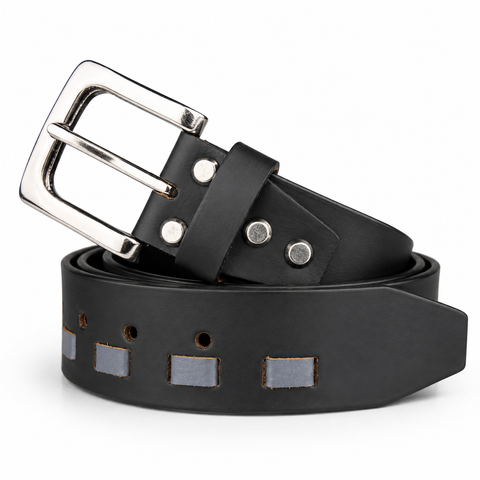 Crabby Hunt Premium Leather Belt & Wallet Combo – Black Braided Belt with Brown Men's Wallet (Without Coin Pocket) | Gift Set