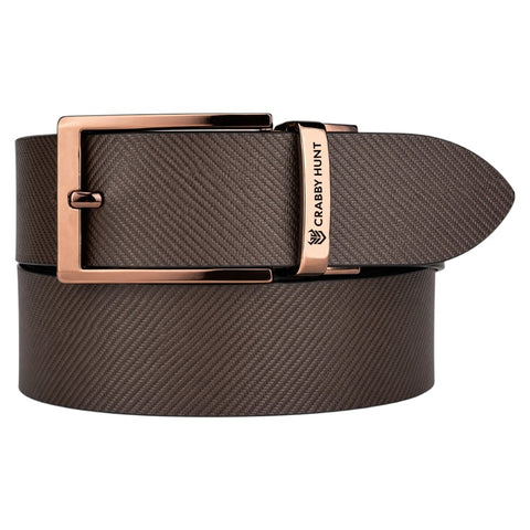Crabby Hunt Premium Leather Belt & Wallet Combo Set | Drill Square Choco Buckle Belt & Black Back Pocket Wallet