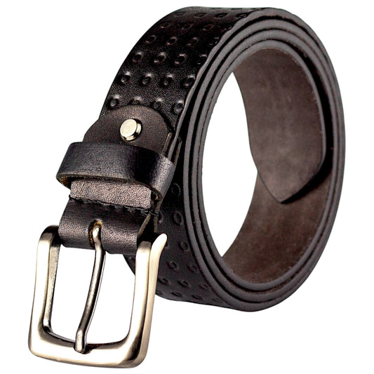 Crabby Hunt Black Textured Genuine Leather Belt for Men – Elegant Design, Durable Craftsmanship, Premium Quality
