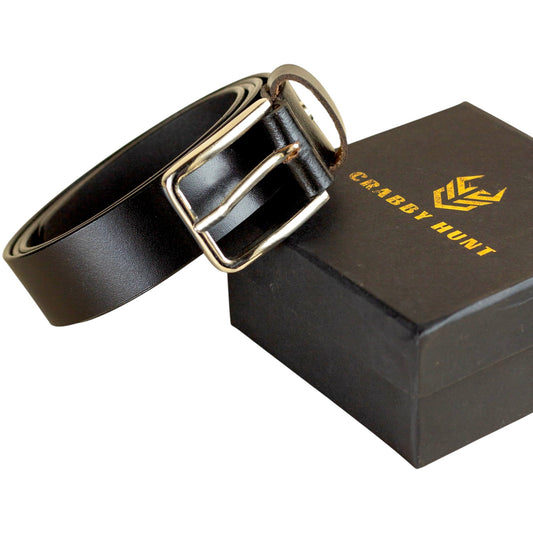 Genuine Black Leather Belt for Casual & Formal Wear