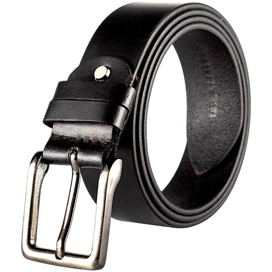 Crabby Hunt Classic Black Leather Belt for Men – Sleek Finish, Premium Quality, Durable & Elegant