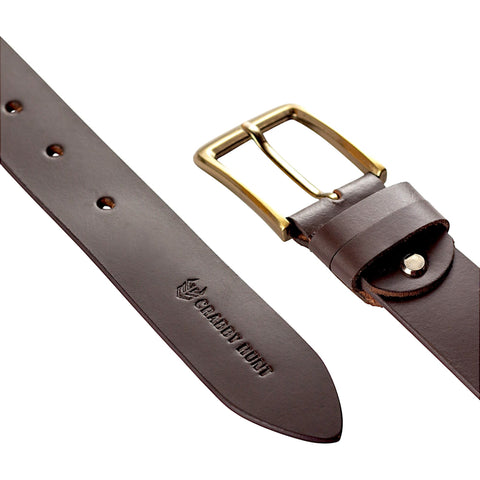 Crabby Hunt Brown Genuine Leather Belt – Premium & Elegant Men's Leather Belt