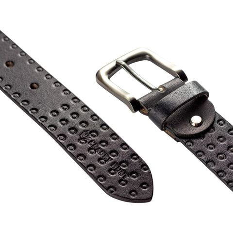 Crabby Hunt Black Textured Genuine Leather Belt for Men – Elegant Design, Durable Craftsmanship, Premium Quality