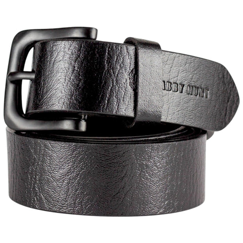 Genuine Black Leather Belt with Black Metal Buckle – Crabby Hunt