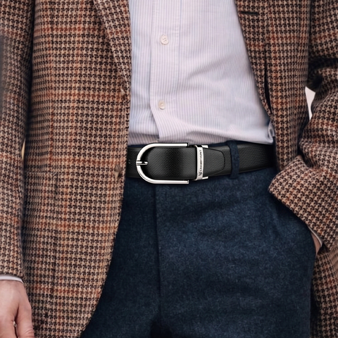 Crabby Hunt Reversible Genuine Leather Belt for Men – Honey & Black | Silver Round Buckle | Formal & Casual Belt