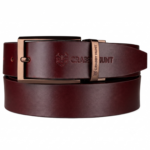 Men’s Black Leather Belt with Golden Metal Buckle – Premium Finish