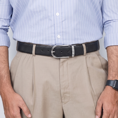 Crabby Hunt Men's Reversible Genuine Leather Belt with Ranger Silver Round Buckle | Black & Brown | Leather Belt-Reversible-RangerSilverRound